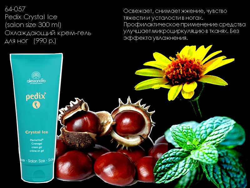 64-057 Pedix Crystal Ice  (salon size 300 ml) Охлаждающий крем-гель  для ног